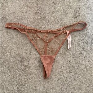 Victoria's Secret Mauve Sheer Star-Embroidered Thong